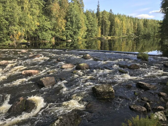 Kuva virtaavasta Jokelanjoesta.